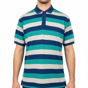 MAXWORKWEAR Polo Shirt Mens 3X Striped preppy rugby Short Sleeve MXW 3XL Grandpa